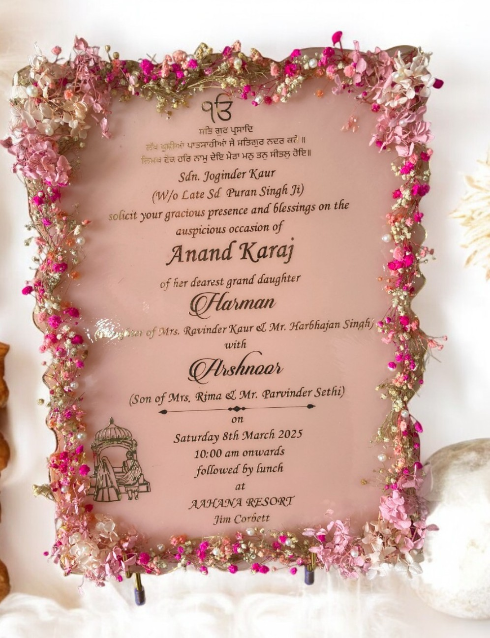 Resin wedding invitation