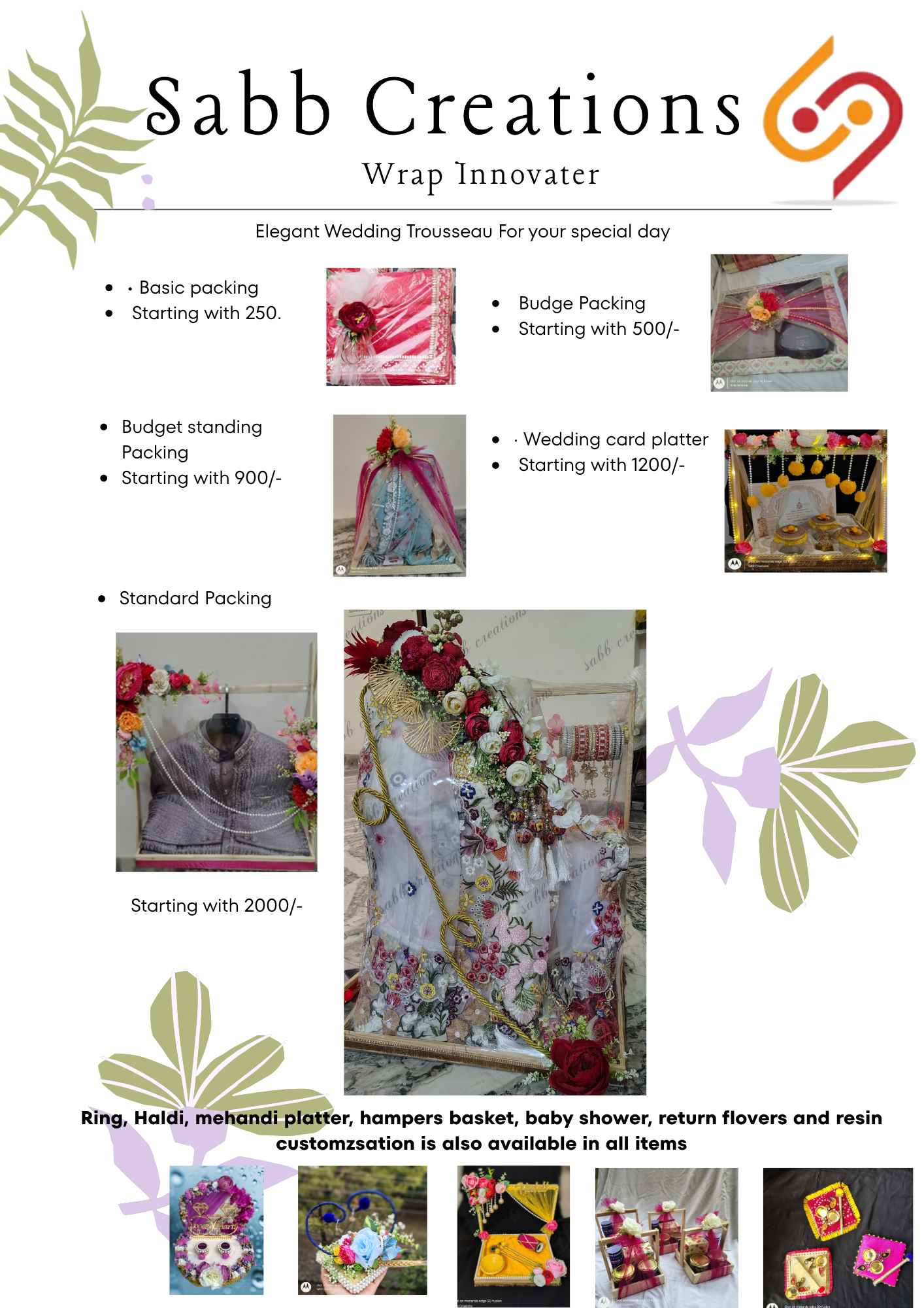 Trousseau Price list