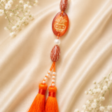 Orange Almond Lumba Resin Rakhi