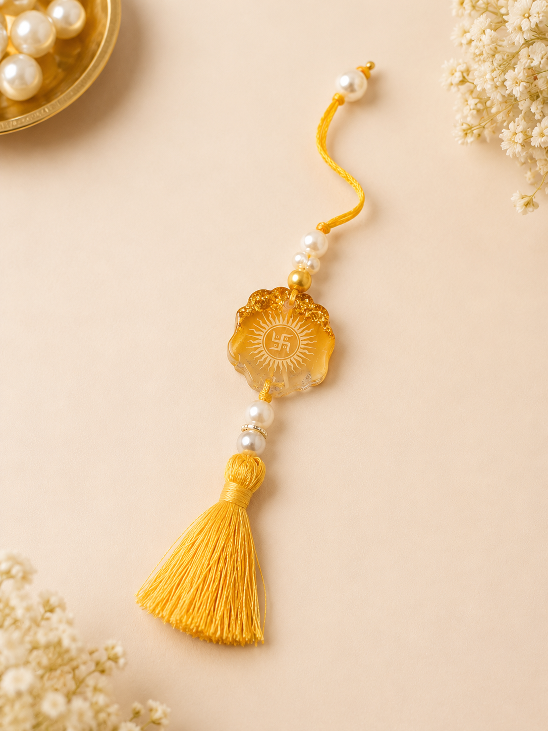 Elegant Resin Yellow rakhi