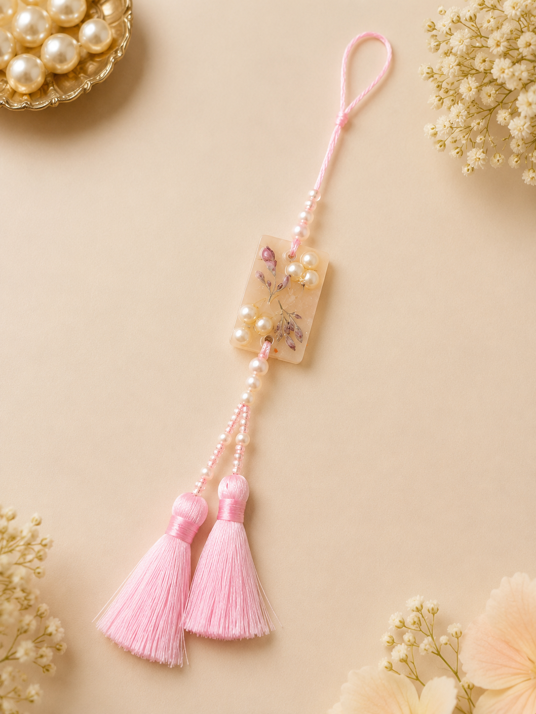 Elegant Resin pink rakhi
