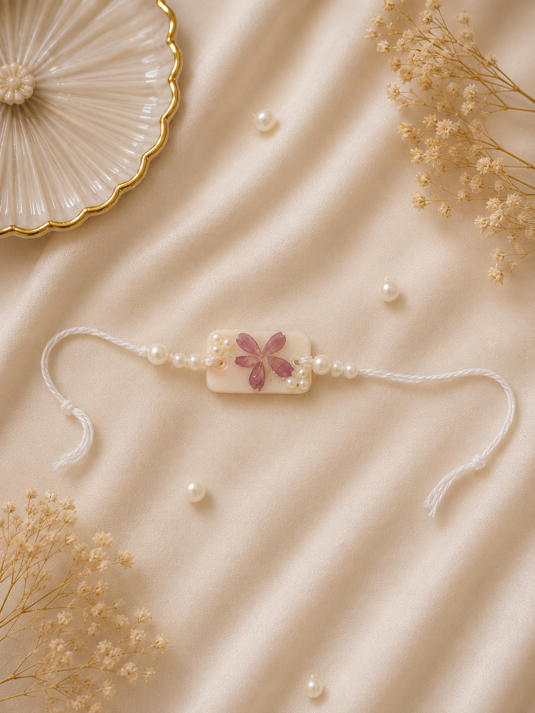 pink resin rakhi