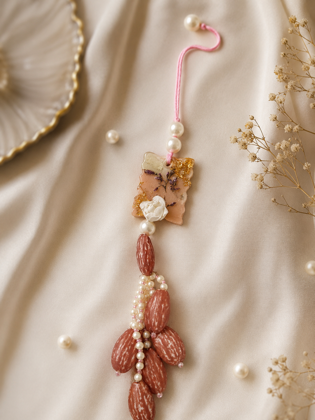 Original Flower Lumba Rakhi with Artificial Almonds 🌸✨