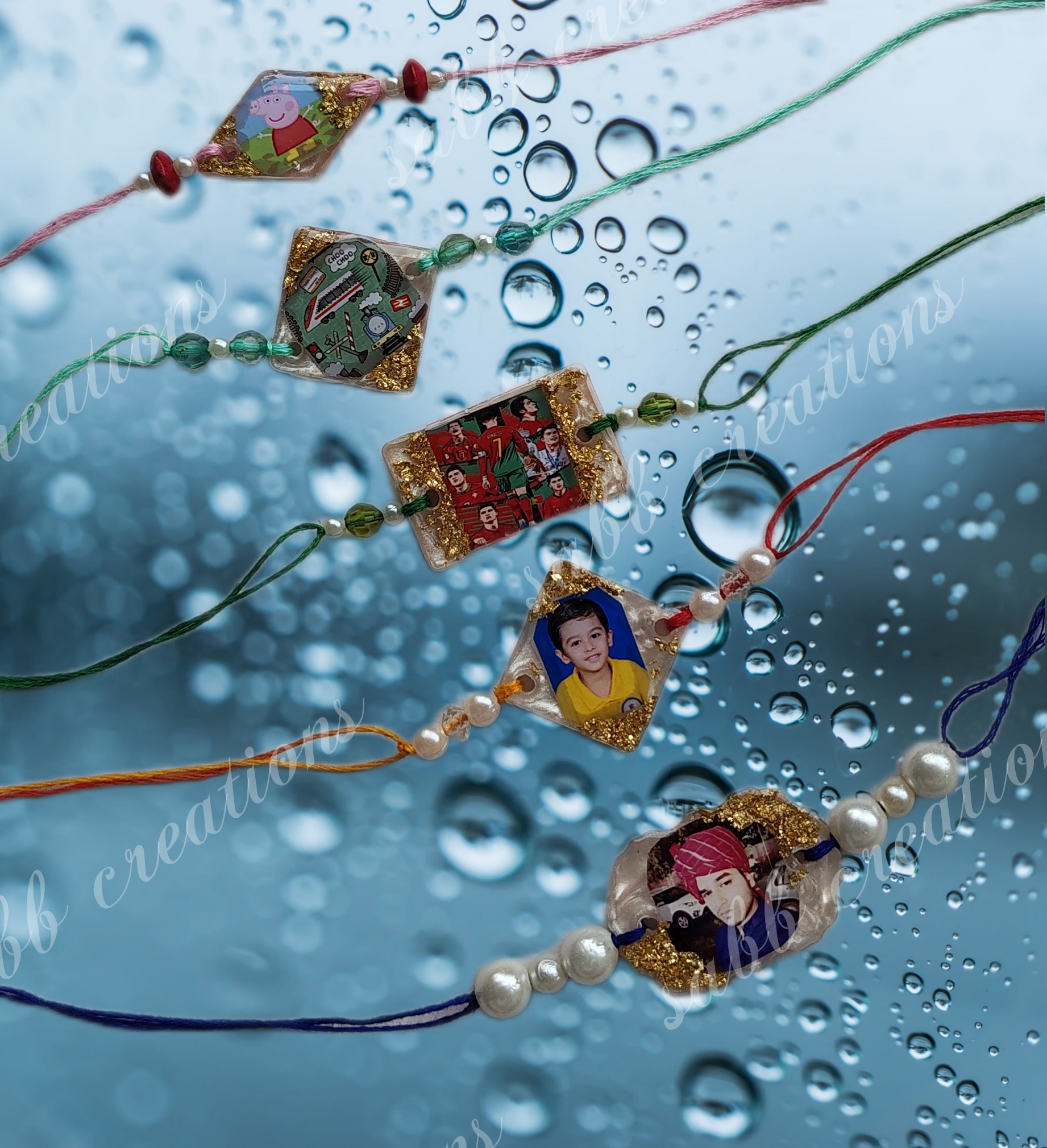 Resin picture rakhi