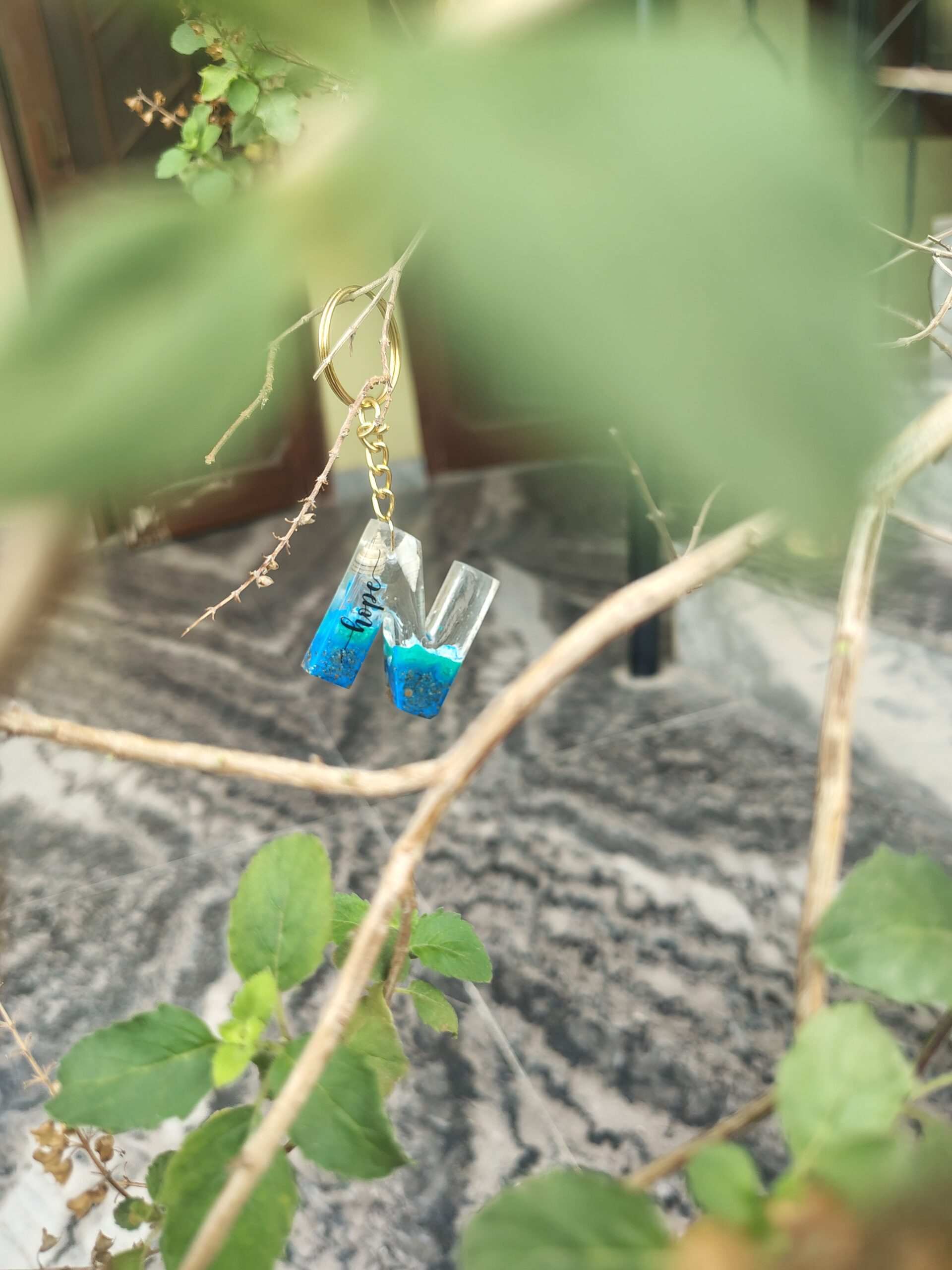 Personalised Ocean Resin Letter Keychain 🌊🐚